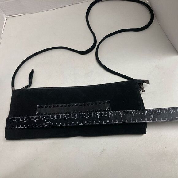 J. RENEE’ Women’s Studded Crossbody Black Suede 4.75X13 - Picture 2 of 10